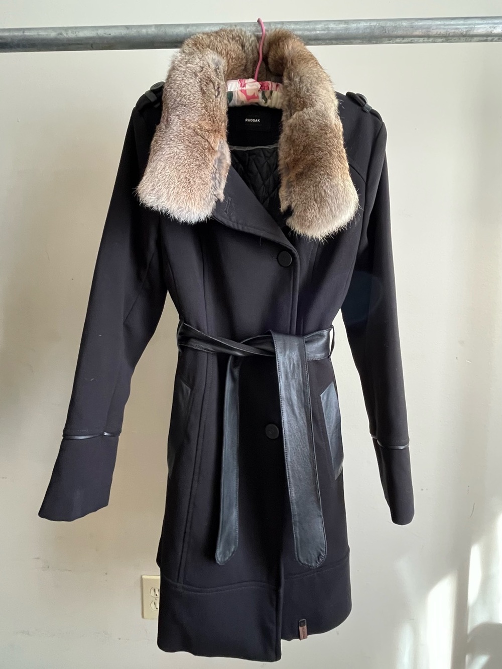 Rudsak Women’s Mid-Length Transitional Wrap Coat. Size Medium